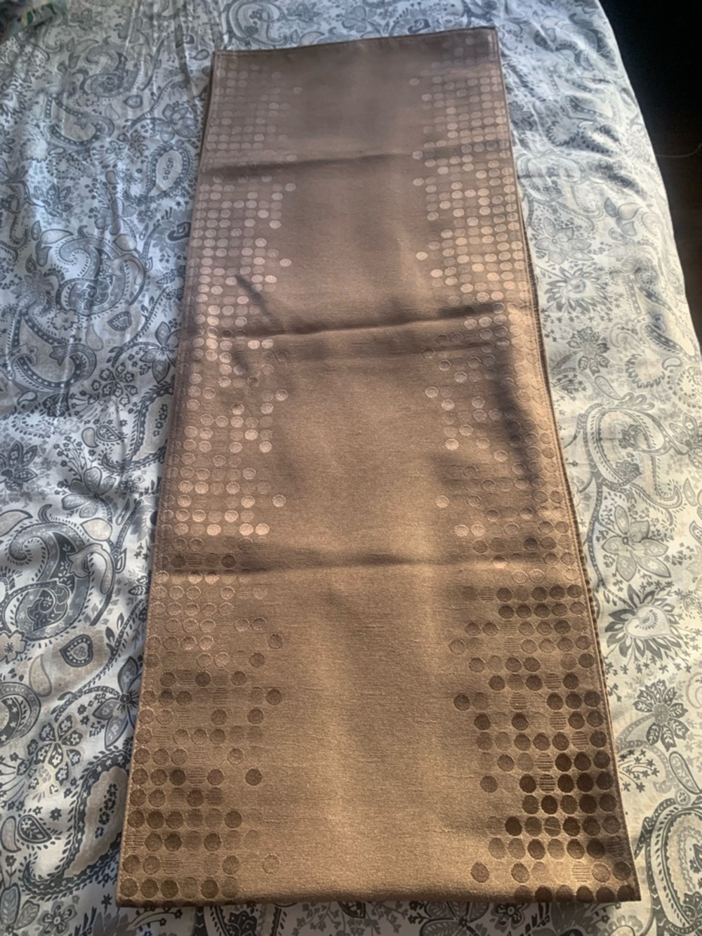 Bronze Metallic Sequin Dot Table Runner